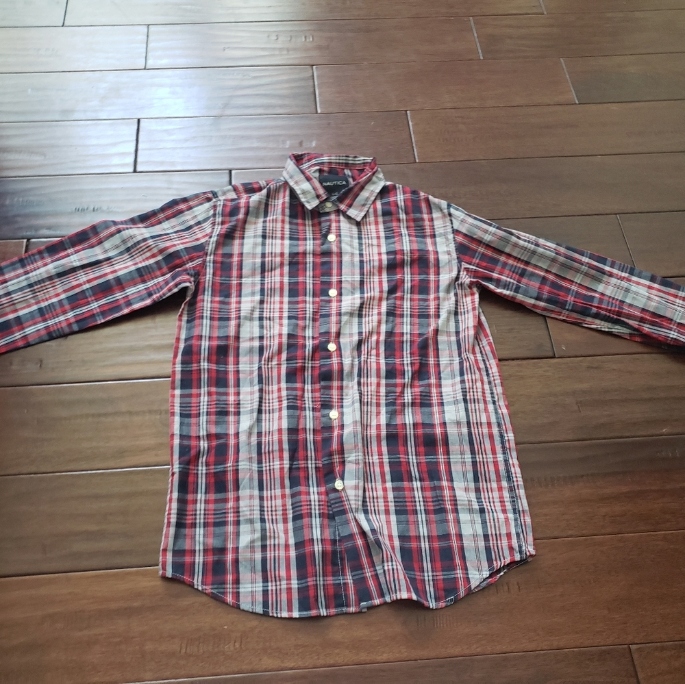 Boys Nautica Plaid Button Down